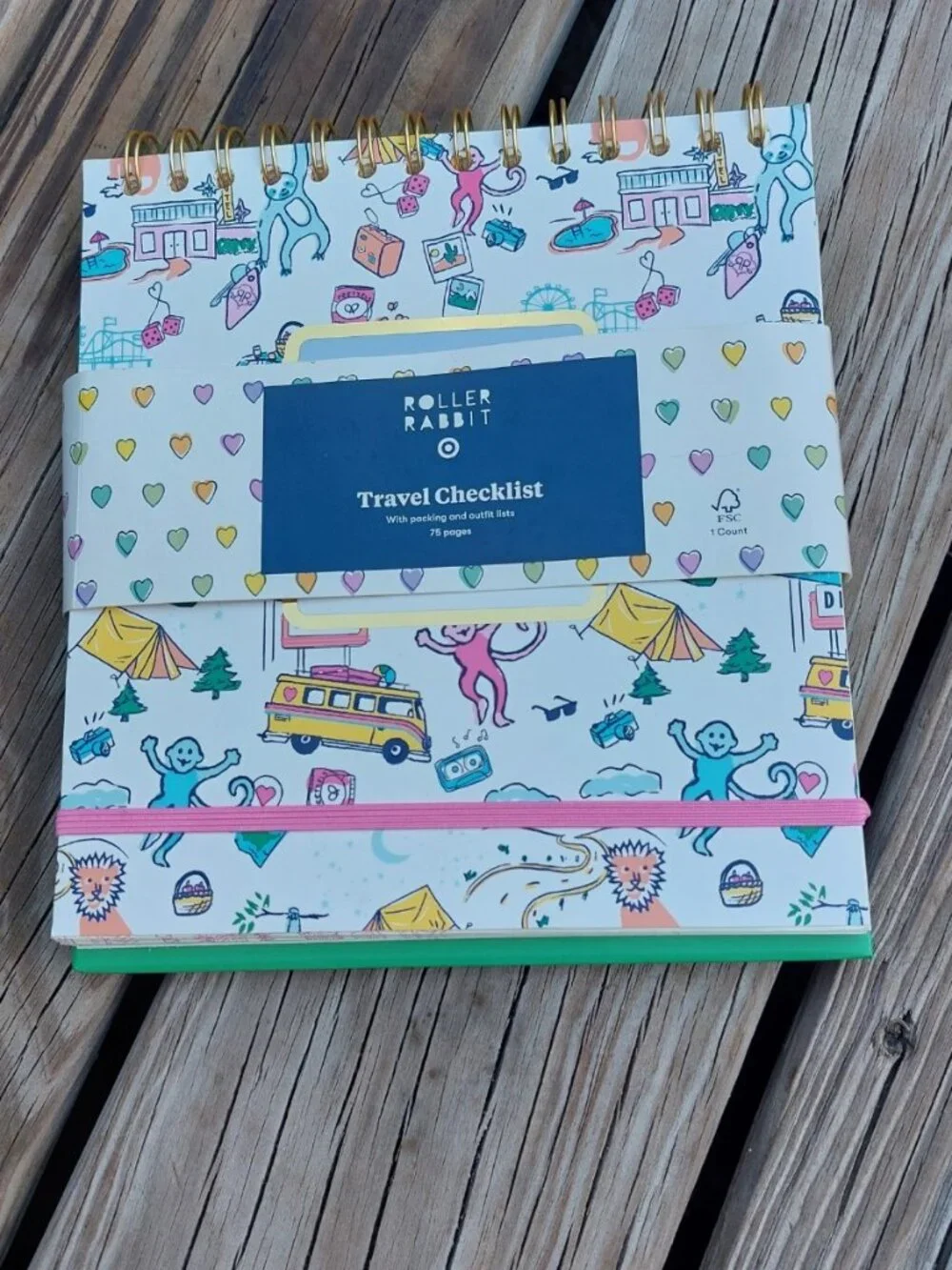 NWT RARE Target x Roller Rabbit 75 Page Roadtrip Vacation Packing List Notepad